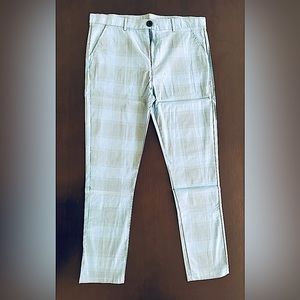 Men’s Dark University Blue Plaid Pants. (Looks Much Bluer IRL)